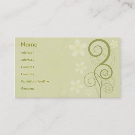 Carte De Visite Style floral (Devant)
