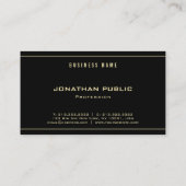 Carte De Visite Style Gold Nom Texte Moderne Simple Noir tendance (Dos)