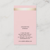 Carte De Visite Style Gold Stripe Blush Rose (Dos)