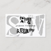 Carte De Visite Style gris blanc et noir avec initiales Moderne (Devant)