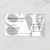 Carte De Visite Style gris blanc noir avec logo et monogramme (Dos)