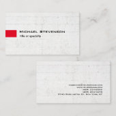 Carte De Visite Style Gris Mur Rouge Moderne Unique (Devant / Derrière)