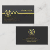 Carte De Visite Style Gris Tons Or Handyman Building Bulle (Devant / Derrière)