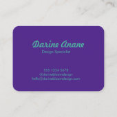 Carte De Visite Style Hello Hi Décontracté Typographie violet tend (Dos)