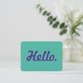 Carte De Visite Style Hello Hi Décontracté Typographie violet tend (Debout devant)