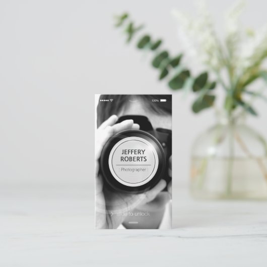 Carte De Visite Style iOS iPhone créatif - Photographe moderne (Debout devant)