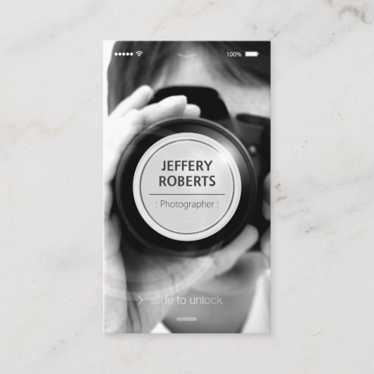 Carte De Visite Style iOS iPhone créatif - Photographe moderne (Devant)
