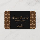 Carte De Visite Style Leopard Brown Beige Pois Signature (Devant)