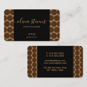Carte De Visite Style Leopard Brown Beige Pois Signature
