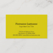 Carte De Visite Style Letterpress de la Crête de Chouette d'or (Dos)