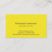 Carte De Visite Style Letterpress de la Crête de Chouette d'or (Dos)