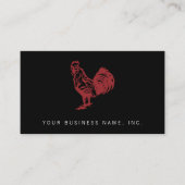 Carte De Visite Style Letterpress Rooster rouge (Devant)
