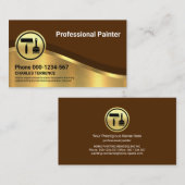 Carte De Visite Style Luxueux Gold Curve Wave Peintre (Devant / Derrière)
