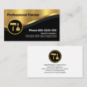 Carte De Visite Style Luxueux Gold Curve Wave Peintre (Devant / Derrière)