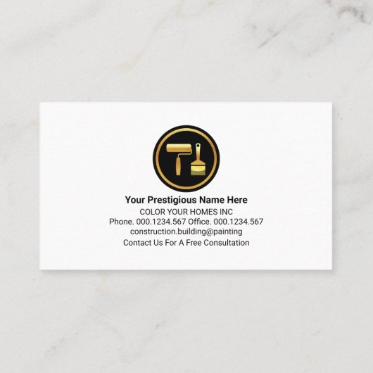 Carte De Visite Style Luxueux Gold Silver Wave Painter (Dos)