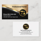 Carte De Visite Style Luxueux Gold Silver Wave Painter (Devant / Derrière)