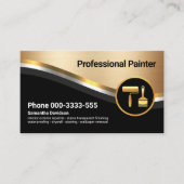 Carte De Visite Style Luxueux Gold Silver Wave Painter (Devant)