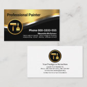 Carte De Visite Style Luxueux Métallic Waves Peinture (Devant / Derrière)