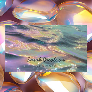 Carte De Visite Style Luxueux Opale Iridescent