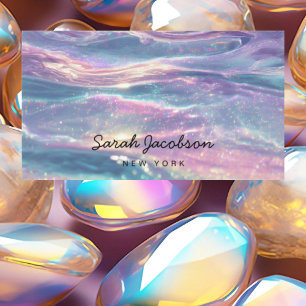 Carte De Visite Style Luxueux Opale Iridescent Élégant