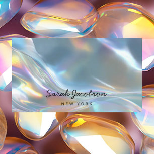 Carte De Visite Style Luxueux Opale Iridescent Élégant