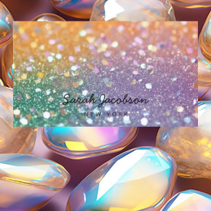 Carte De Visite Style Luxueux Opale Iridescent Élégant