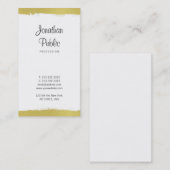 Carte De Visite Style manuscrit tendance Gold Plain Luxe (Devant / Derrière)