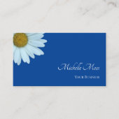 Carte De Visite Style marguerrier floral élégant bleu (Devant)