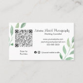 Carte De Visite Style mariage Monogram Gold Frame Photographe QR (Dos)