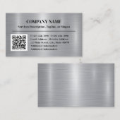 Carte De Visite Style Métal Acier Brossé Aluminium Ajouter QR Code (Devant / Derrière)