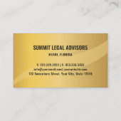 Carte De Visite Style métal or personnalisé Bureau de droit Monogr (Dos)