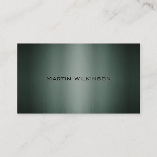 Carte De Visite Style métallique vert-foncé de plat d'éclat (Devant)