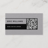 Carte De Visite Style minimal futuriste avec code QR (Devant)
