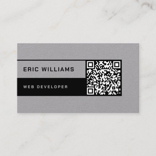 Carte De Visite Style minimal futuriste avec code QR (Devant)