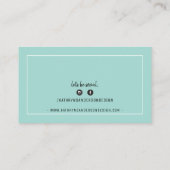 Carte De Visite STYLE MINIMAL simple bordure menthe vert noir (Dos)