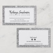 Carte De Visite STYLE MINIMAL simple bordure parties scintillant a (Devant / Derrière)
