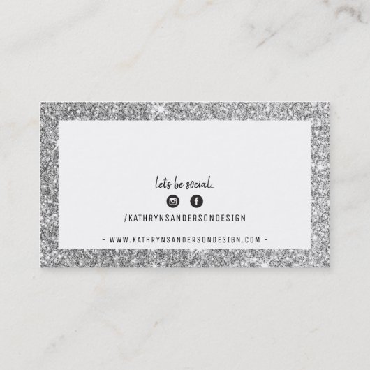 Carte De Visite STYLE MINIMAL simple bordure parties scintillant a (Dos)