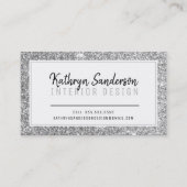 Carte De Visite STYLE MINIMAL simple bordure parties scintillant a (Devant)