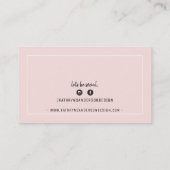 Carte De Visite STYLE MINIMAL simple bordure rose pâle noir (Dos)