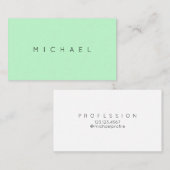 Carte De Visite Style minimal vert clair (Devant / Derrière)