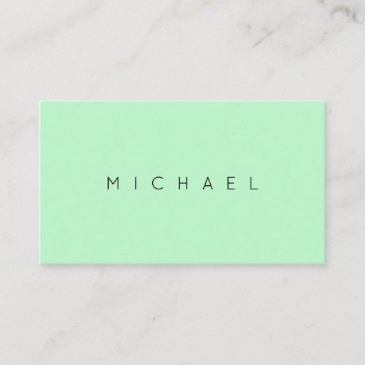 Carte De Visite Style minimal vert clair (Devant)