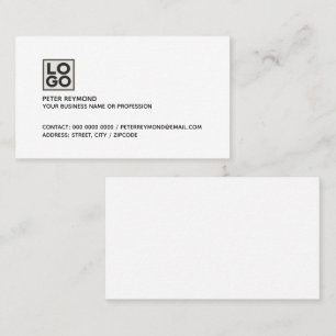 Carte De Visite Style minimaliste blanc clair propre
