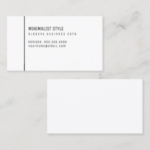 Carte De Visite style minimaliste élégant blanc