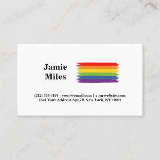 Carte De Visite Style minimaliste gay pride Arc-en-ciel