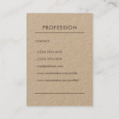 Carte De Visite Style minimaliste professionnel (Dos)