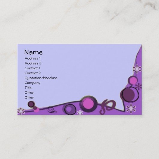Carte De Visite Style moderne (Devant)