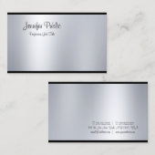 Carte De Visite Style moderne à main libre en argent look élégant  (Devant / Derrière)