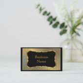 Carte De Visite Style moderne affaires Gold Black Metal Look (Debout devant)