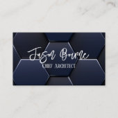 Carte De Visite Style moderne Bleu Blanc, Code QR professionnel (Devant)