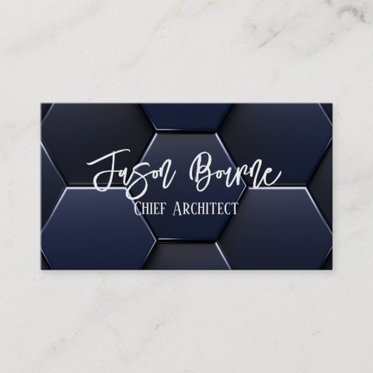 Carte De Visite Style moderne Bleu Blanc, Code QR professionnel (Devant)